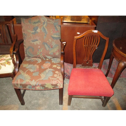 644 - George III Elbow Chair and Splat Back Chair