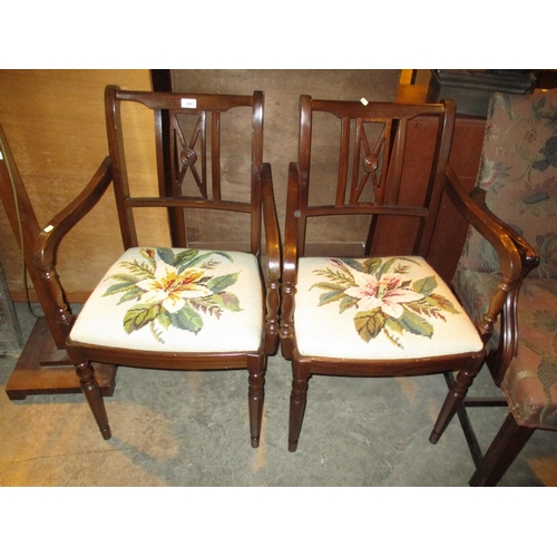 645 - Pair of Mahogany Elbow Chairs