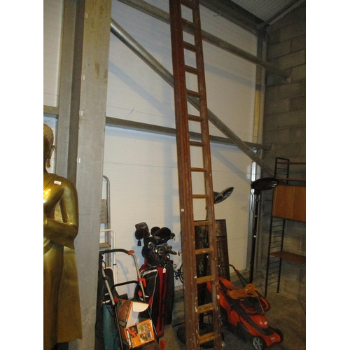 649 - Wooden 2 Part Extension Ladder