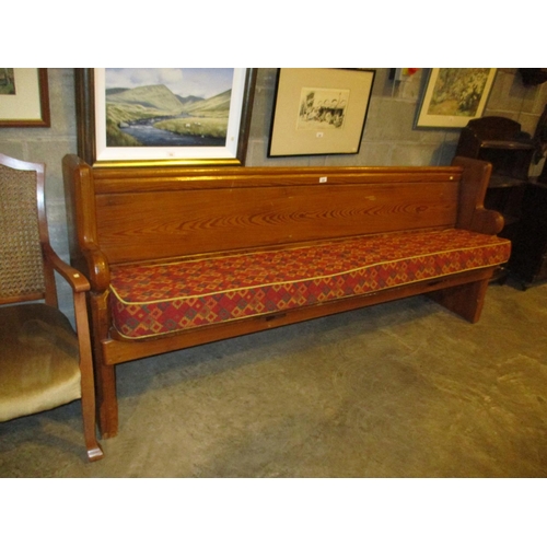 660 - Victorian Pitch Pine Pew, 210cm