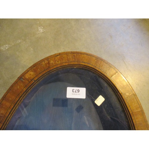 673 - Mahogany Shield Shape Bijouterie Display Table, 46cm wide, 37cm deep, 68cm high