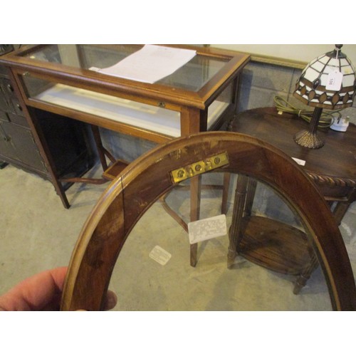 673 - Mahogany Shield Shape Bijouterie Display Table, 46cm wide, 37cm deep, 68cm high