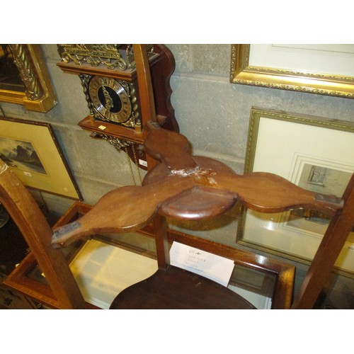 673 - Mahogany Shield Shape Bijouterie Display Table, 46cm wide, 37cm deep, 68cm high