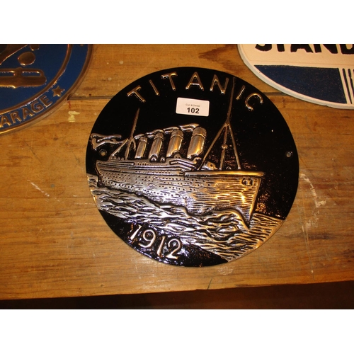 102 - Round Aluminium Titanic Plaque