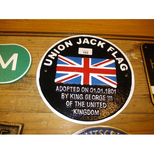 103 - Union Jack Plaque