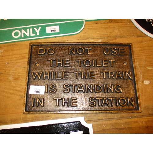 106 - Bronze Finish WC Sign