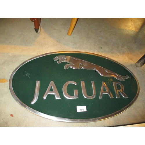 109 - Large Aluminium Jaguar Plaque