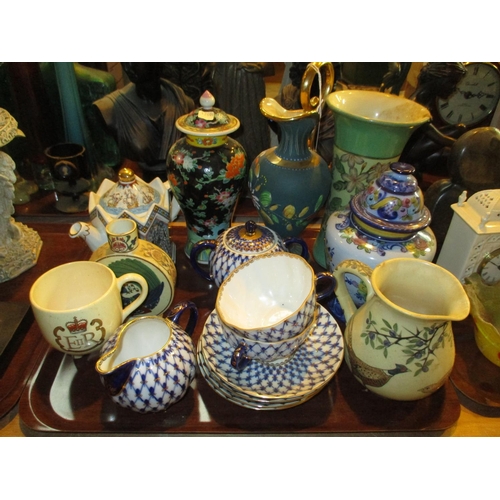 202 - Russian Porcelain Part Tea Set, Sadler Teapot etc