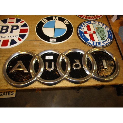 70 - Large Audi Rings Plaque