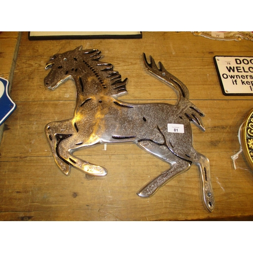 81 - Aluminium Prancing Horse Sign