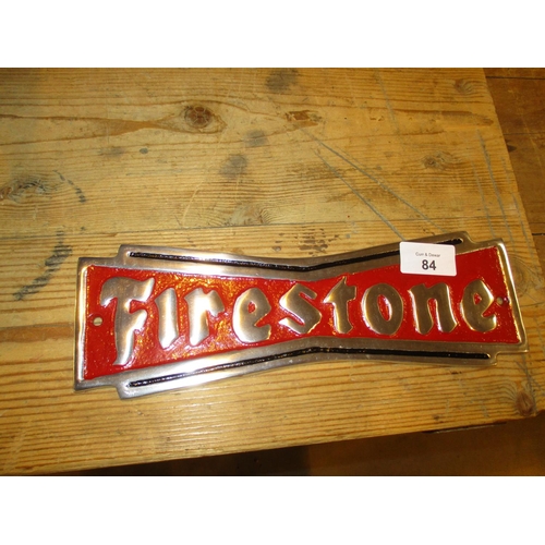 84 - Aluminium Firestone Sign