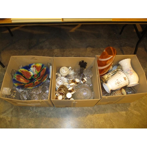 324 - Three Boxes of Decorative Ceramics and Glass etc