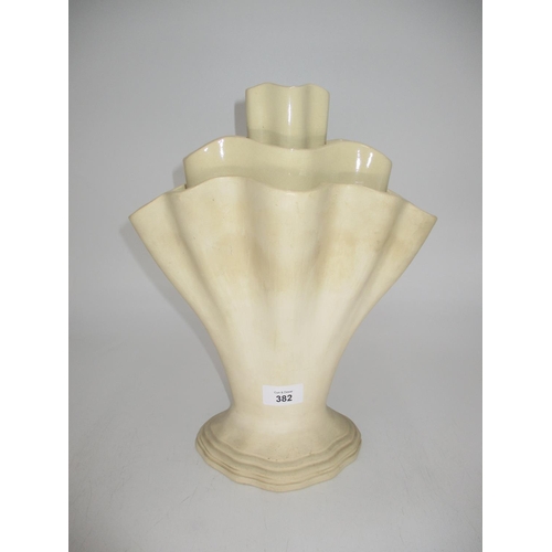 Gerard de Witt (1884-1976) for Fulham Pottery, Coralie Vase with Fluted Rim and Graduated Stem Holder, Impressed Marks De Witt Design Fulham Pottery, Total Height 35cm