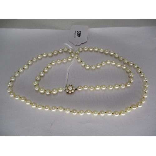 465 - La Baroque by Lotus Pearl Necklace having a 9ct Gold and Pearl Set Clasp