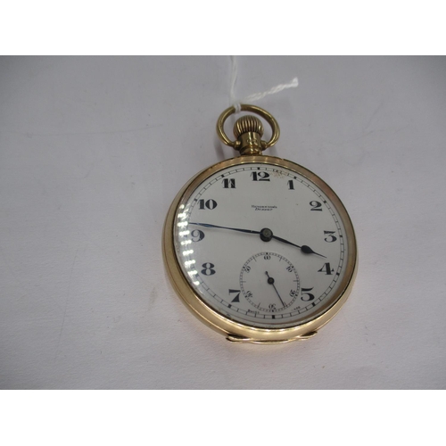 470 - 9ct Gold Open Face Pocket Watch by Hendersons Dundee, 93g, 4.5cm diameter
