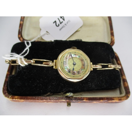 472 - Ladies 9ct Gold Watch on 9ct Gold Expanding Strap, 15.76g