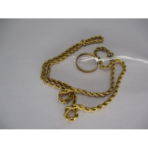 478 - 9ct Gold Necklace and Wedding Ring, 5.63g