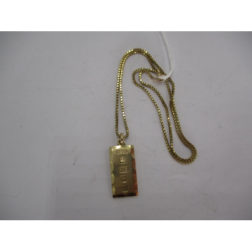 571 - 9ct Gold Ingot Pendant with 9ct Gold Chain, 12.73g