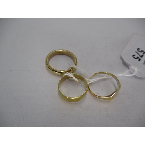 575 - Three 9ct Gold Rings, 8.54g
