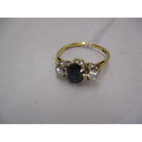 581 - 18ct Gold Sapphire and Diamond Ring, 2.97g, Size L