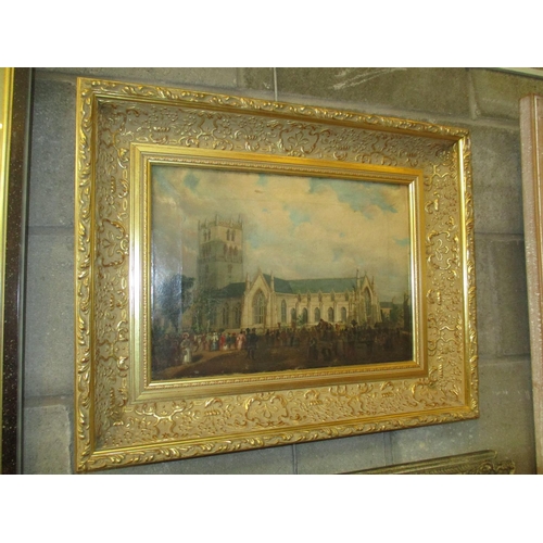 599 - 19th Century Oil on Canvas, City Churches Dundee, 28x40cm