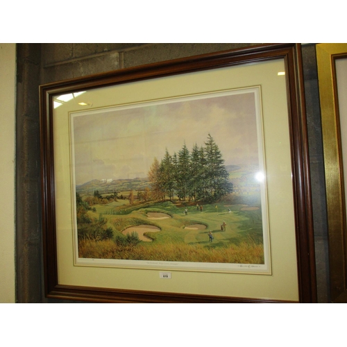 619 - Donald Shearer, Signed Print, The Fourteenth Kings Course Gleneagles, 35/850