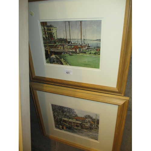 621 - William Peters Vannet, Two Prints, At Crinan, Yachts West Ferry