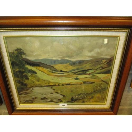 628 - James F. Walker, Oil on Canvas, Dull Day Glen Clova, 35x45cm