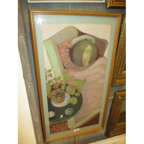 644 - Irene Duncan, Pastel, Sleeping Girl, 66x34cm