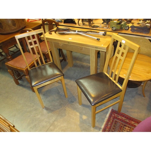 735 - Modern Fold Over Top Kitchen Table with 2 Chairs