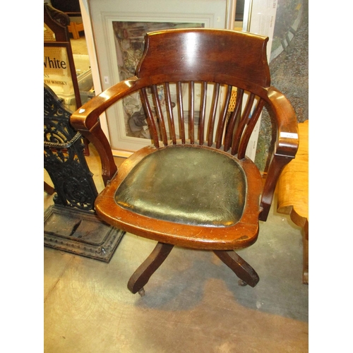 758 - Late Victorian Oak Desk Arm Chair