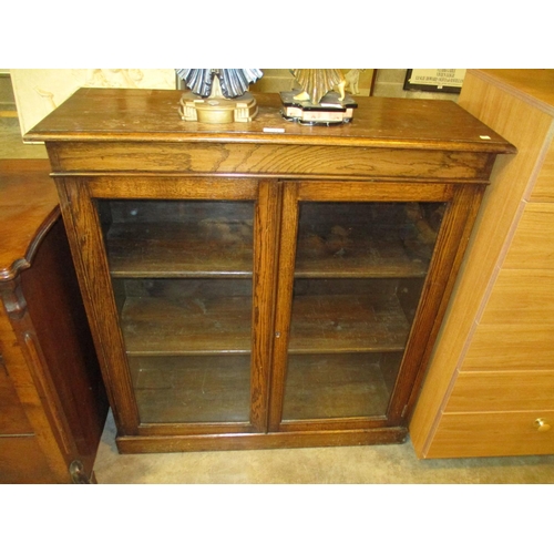 764 - 1920's Oak Glazed Door Bookcase, 92cm