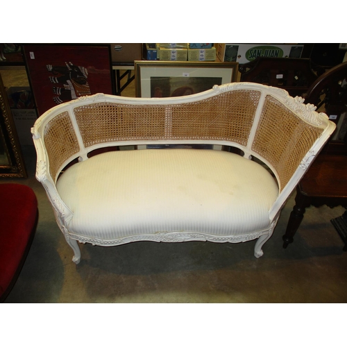 786 - French Style Double Caned Bergere Occasional Settee