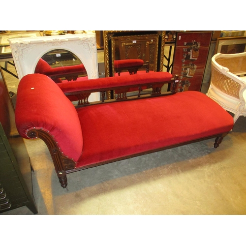 787 - Victorian Oak Chaise Longue