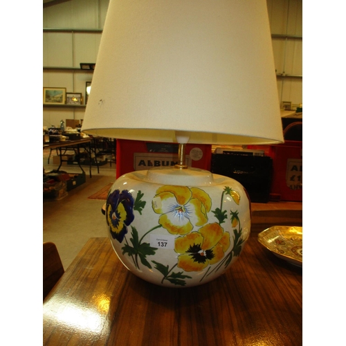 137 - Decorative Pottery Lamp