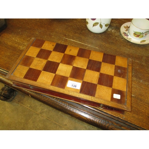 138 - Wooden Draughts/Chess Box