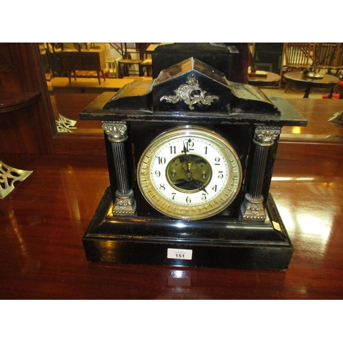 151 - Victorian American Metal Cased Mantel Clock