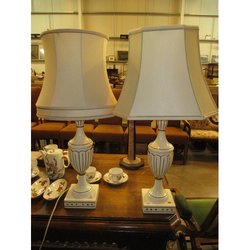 160 - Pair of Urn Shape Table Lamps with Shade