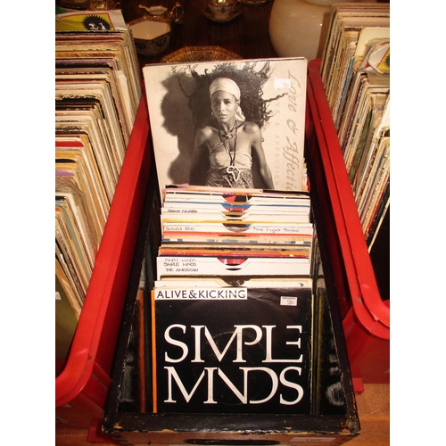 165 - Box of Singles including Simple Minds, Soft Cell