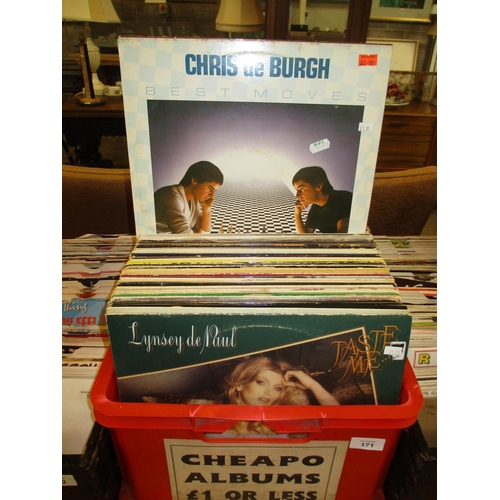 171 - Box of LPs including Neil Diamond, Chris De Burgh