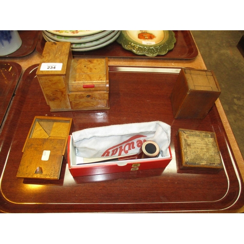 234 - Exhibition Puzzle, Small Puzzle, Cigarette Box and a Bewley Pipe