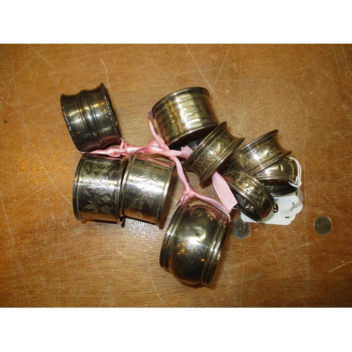 249 - Nine Silver Napkin Rings, 152g