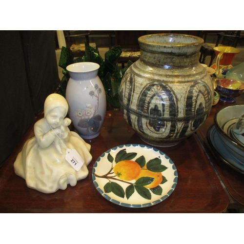 271 - Drymen Stoneware Vase, B & G Vase, Griselda Hill Dish and a Figure