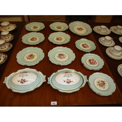 287 - Royal Crown Derby Floral Painted 14 Piece Dinner Service