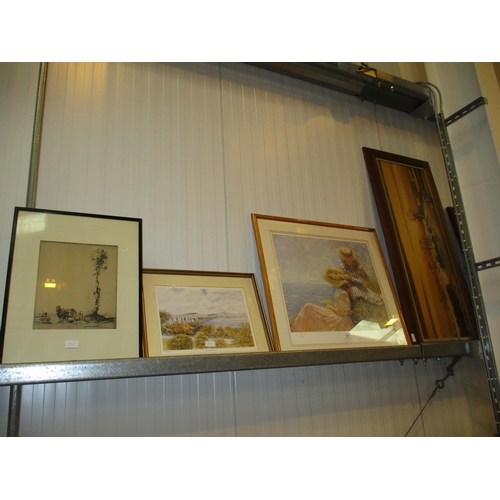 295 - Rene Jerome Lagrand Signed Print On The Cliff Top 539/950, along with 3 Other Pictures