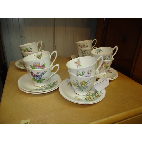 317 - Royal Albert Flowers of The Month 20 Piece Tea Set