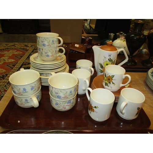 35 - Poole Springtime and Crown Devon Coffee Sets