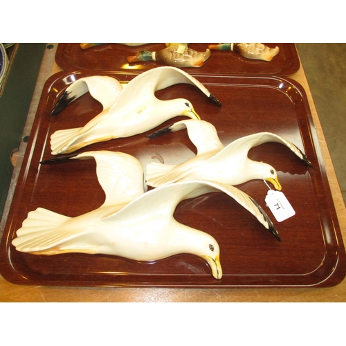 71 - Set of 3 Beswick Seagull Wall Plaques