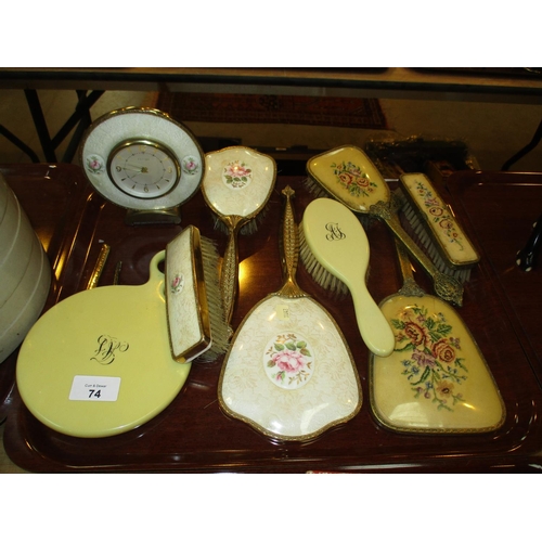 74 - Estyma Dressing Table Clock, Hand Brushes and Mirrors