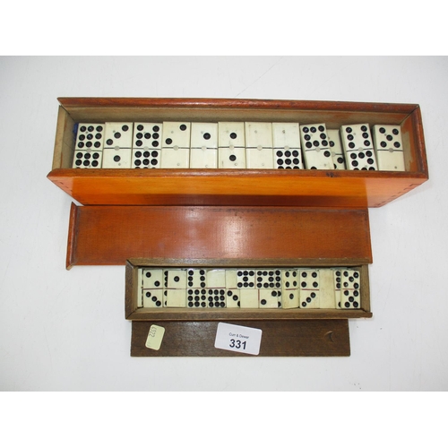 331 - Boxed Sets of Bone and Bone and Ebony Dominoes